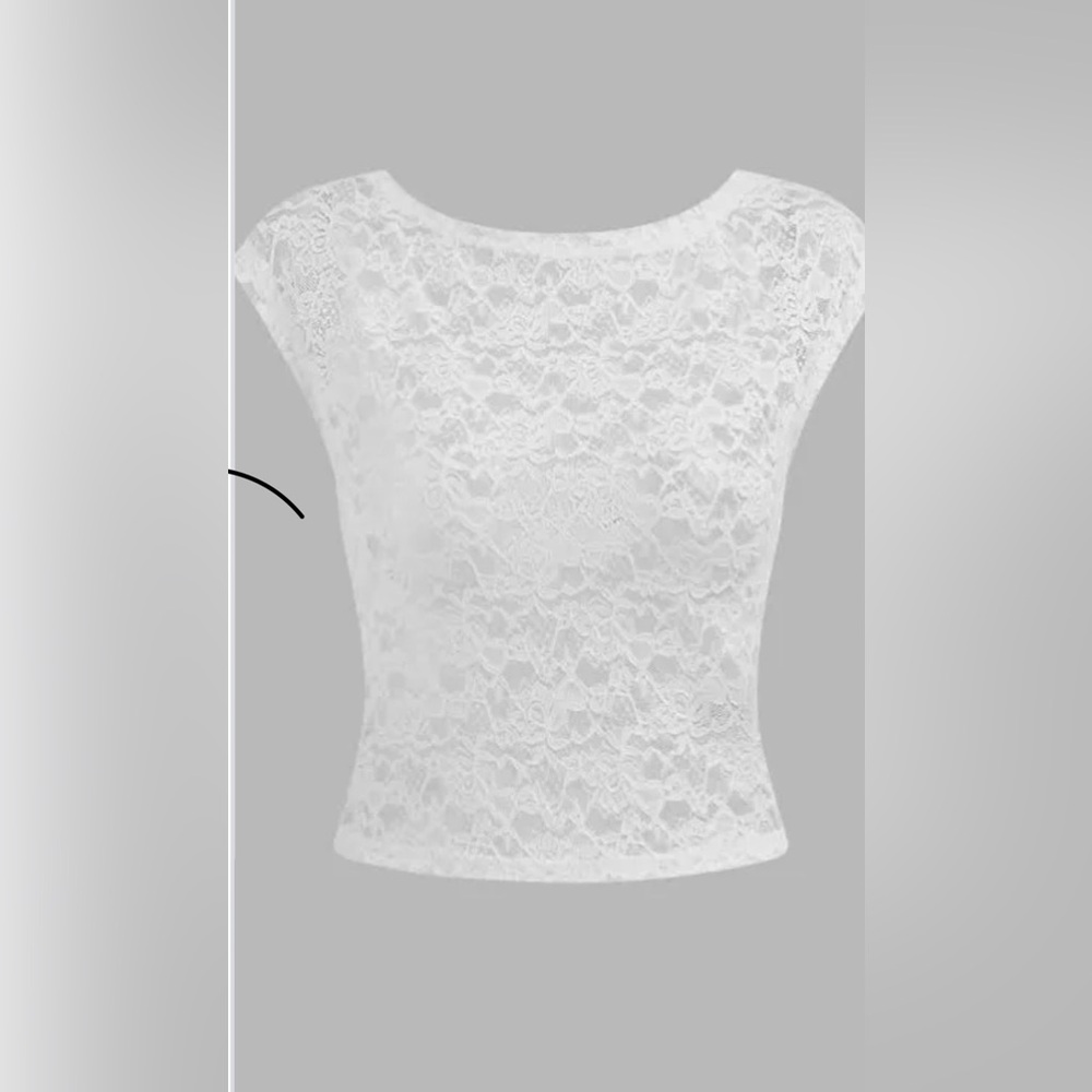 open back see through lace top